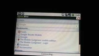 Opera Mini 42 beta on the TMobile G1 Google Android device [upl. by Atteve]