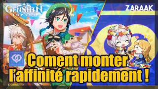 ASTUCE  MONTER SON AFFINITE DE PERSONNAGE RAPIDEMENT   GENSHIN IMPACT [upl. by Darmit]