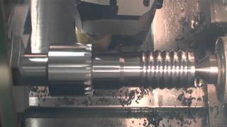 OKUMA 4 axis lathe LB3000EX II C MY Spline Shaft machining [upl. by Ojeillib]