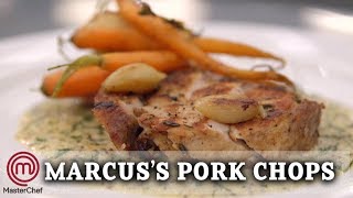 Pork Chops With A Mustard Sauce  MasterChef UK [upl. by Asylem]