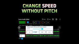 How To Change Voice Speed Without Pitch In Lexis Audio Editor 🤔 [upl. by Poyssick]