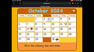 Starfall Daily Calendar  October 30 2024 [upl. by Akineg]