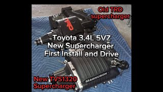 34L 5VZ TVS1320 Magnuson Supercharger installed and driving First install and Drive [upl. by Olaznog]