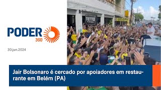 Jair Bolsonaro é cercado por apoiadores em restaurante em Belém PA [upl. by Alya813]