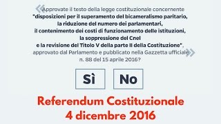 Come funziona il Referendum Costituzionale del 4 dicembre 2016 [upl. by Besse]