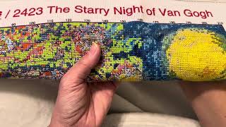 The Starry Night Cross stitch 5 crossstitch crossstitching stitchwithme [upl. by Iznil]