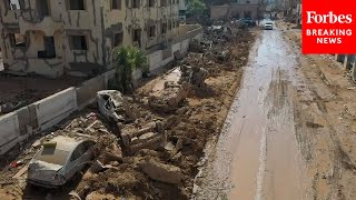 New Drone Footage Shows Horrific Aftermath Of Deadly Floods In Derna Libya [upl. by Orban]