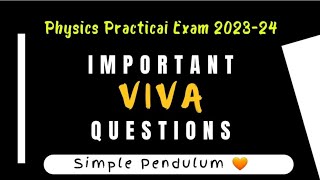 Simple PendulumMost Important Viva QuestionsPractical Exam 202324 Fizixguru [upl. by Ordnael]