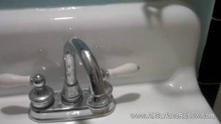 Antique Porcelain Bathroom Sink Renewed [upl. by Nilcaj632]