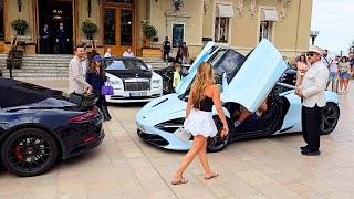 LUXURY LIFE IN MONACO CARSPOTTING 2024 [upl. by Aihsenrad]