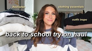 BACK TO SCHOOL TRY ON CLOTHING HAUL ft HOLLISTER  jeans cute tops sweaters amp more 2023 [upl. by Modeerf]