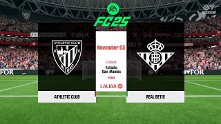 ATHLETIC BILBAO vs REAL BETIS LaLiga 2425 3 NOV ⚽ EA FC 25 eafc25 easports [upl. by Aivalf524]