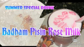 Badham Pisin Rose Milk summer special drink rose milk recipe in Tamilbody heat reduce drink [upl. by Xuaeb]