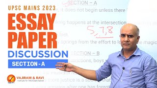 UPSC MAINS 2023 Essay Paper Discussion SectionA  Vajiram and Ravi [upl. by Anikat]