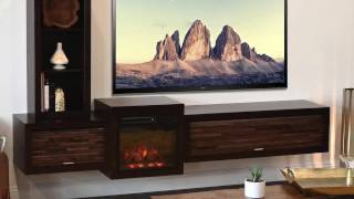 Woodwaves Floating TV Stand Fireplace Console [upl. by Sirk387]