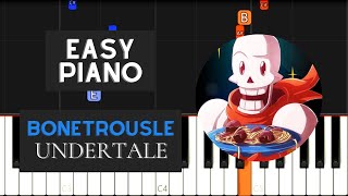 Bonetrousle EASY Piano Tutorial  Undertale [upl. by Aicul]