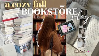 cozy bookstore vlog 🍂🧸☕️ spend the day book shopping with me at barnes amp noble  book haul [upl. by Vinay165]