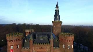 Moyland von oben  Schloß Moyland  ein Weihnachtsmarkt erwacht [upl. by Beata480]