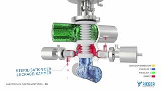 RIEGER aseptisches Doppelsitzventil N7 Animation [upl. by Adeirf]