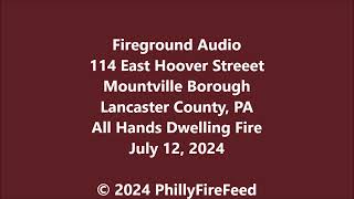 71224 114 E Hoover St Mountville Lancaster Co PA All Hands Dwelling Fire [upl. by Paulette]