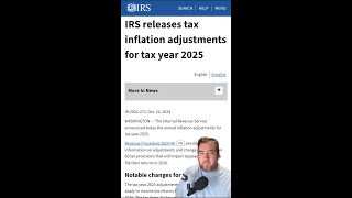 📈 IRS Announces Tax Changes for 2025 What You Need to Know [upl. by Aerahs122]