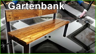 kleine Gartenbank aus Holz und Metall  Resteverwertung 20 [upl. by Rocray]