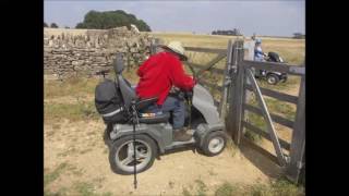 Gate Opening on Bredon Hill by Off Road Mobility Scooter [upl. by Frulla]