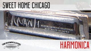 Sweet Home Chicago on harmonica in E  Free Backing Track [upl. by Nakasuji468]