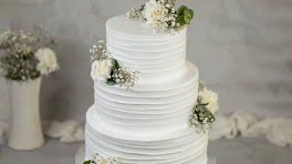 How to make a 3 tiered WHIPPED CREAM Wedding cake [upl. by Thierry202]