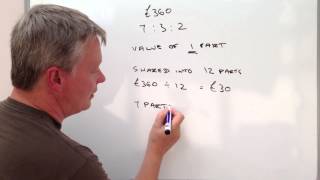 How to calculate ratio  sharing money GCSE question [upl. by Ellasal]