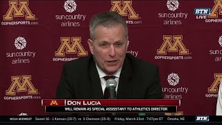 Press Conference Don Lucia Steps Down as Gopher Hockey Head Coach [upl. by Nair]