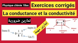 Exercices corrigés la conductance et la conductivité 1bac✅️ تمارين ضرورية ✅️ [upl. by Liederman]