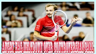 Angry Russian tennis star has meltdown over controversial call at China Open [upl. by Karub]