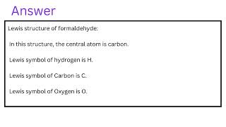 Lewis structure of formaldehyde [upl. by Gausman]