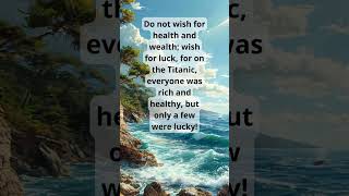 Do not wish for health and wealth wish for luck happiness wisdom [upl. by Manard522]