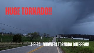 CloseRange Intercept  LARGE and LOUD Tornado  Ohio Valley Outbreak 4K [upl. by Krause967]