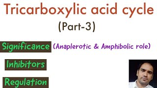 Tricarboxylic acid cycle  Part 3  Significance Inhibitors Regulation Anaplerotic reactions [upl. by Enitsirt225]