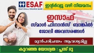 ESAF small Finance Bank ൽ ജോലി അവസരങ്ങൾ Bank jobsESAF Recruitment 2024Jobs in Kerala [upl. by Thin360]