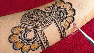 Karwachauth special full hand arabic mehndi design  mehndi design simple  front hand mehndi design [upl. by Lesde]