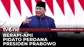 FULL Berapiapi Pidato Perdana Presiden Prabowo Subianto usai Dilantik  tvOne [upl. by Nylrac]