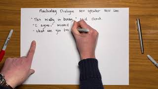 Punctuating Dialogue  New Speaker New Line Help me do my Homework [upl. by Isaacson]