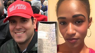 Waitress Served Man in MAGA Hat Saw Note on Check and Burst into Tears [upl. by Rodman]