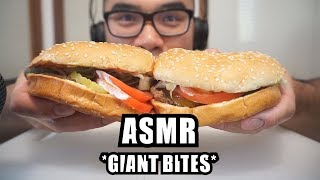 ASMR BURGER KING WHOPPERS GIANT BITES NO TALKING [upl. by Alrahc]