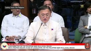 Bong Go  BLUE RIBBON COMMITTEE War on illegal Drugs Opening Statement [upl. by Kahcztiy997]