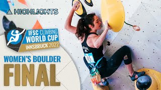 Womens Boulder final highlights  Innsbruck 2022 [upl. by Kentigera]