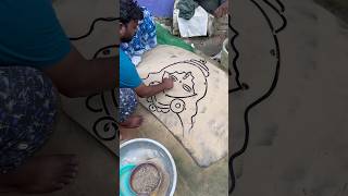 Durga maa Face Drawing From 9 dots  Navratri Drawing shorts [upl. by Anaeel]