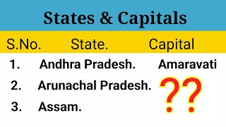 State and capital names States and Capitals of India 2024  28 States and Capitals in English [upl. by Lama]