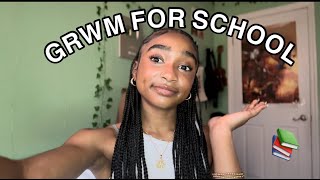 GRWM FOR SCHOOL  📚🏫 hair  makeup  skin care routine [upl. by Nebra]