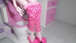 How to make a bathroom toilet for doll Monster High Barbie etc [upl. by Yerrok359]