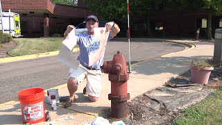 How to Paint a Fire Hydrant Aug 13 2013 [upl. by Ellered]